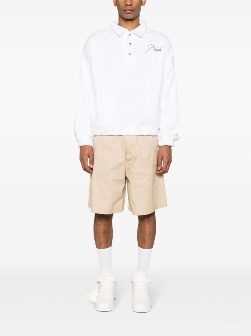 RHUDE  logo-embroidered towelling-finish polo shirt
