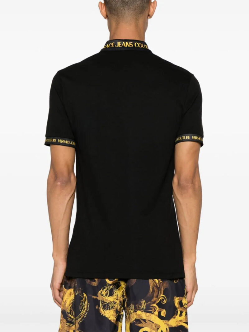 Versace Jeans Couture  Barocco-trim cotton polo shirt