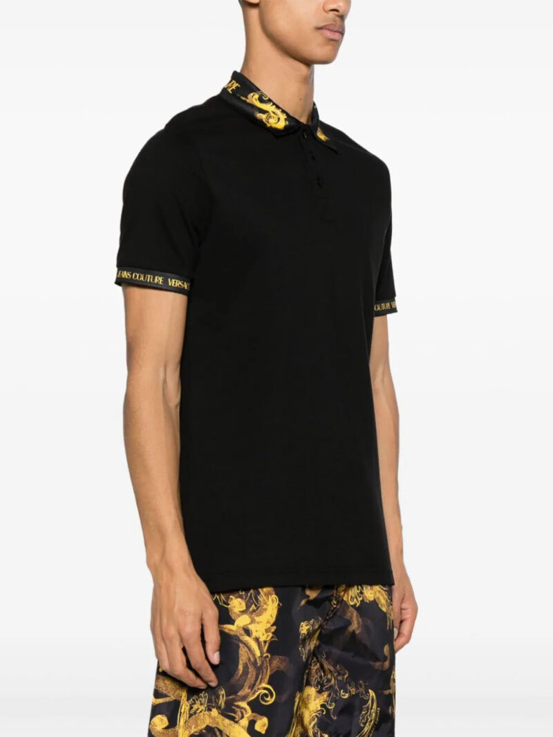 Versace Jeans Couture  Barocco-trim cotton polo shirt