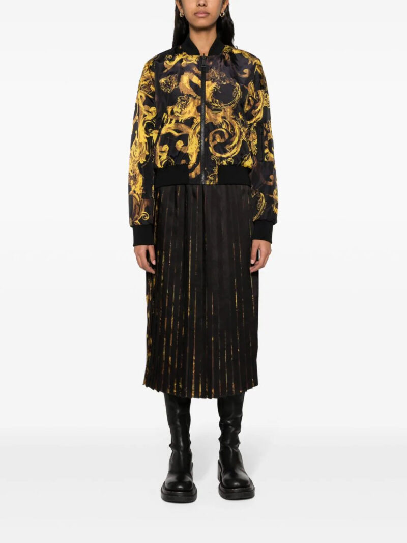 Versace Jeans Couture  Watercolour Couture pleated midi skirt