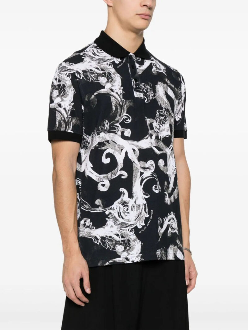 Versace Jeans Couture watercolour Barocco-print polo shirt