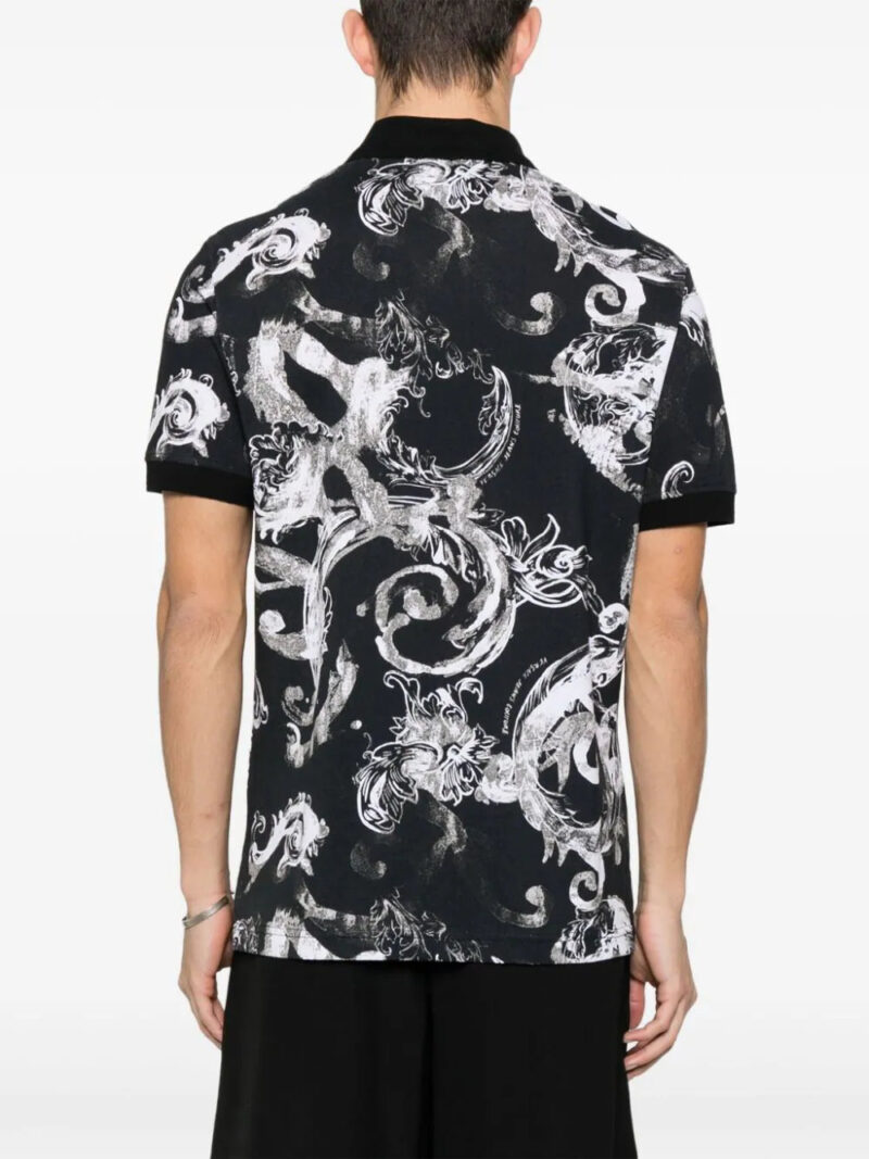 Versace Jeans Couture watercolour Barocco-print polo shirt