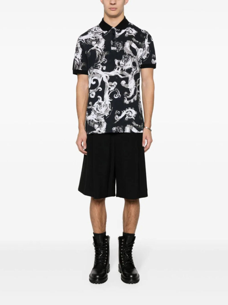 Versace Jeans Couture watercolour Barocco-print polo shirt