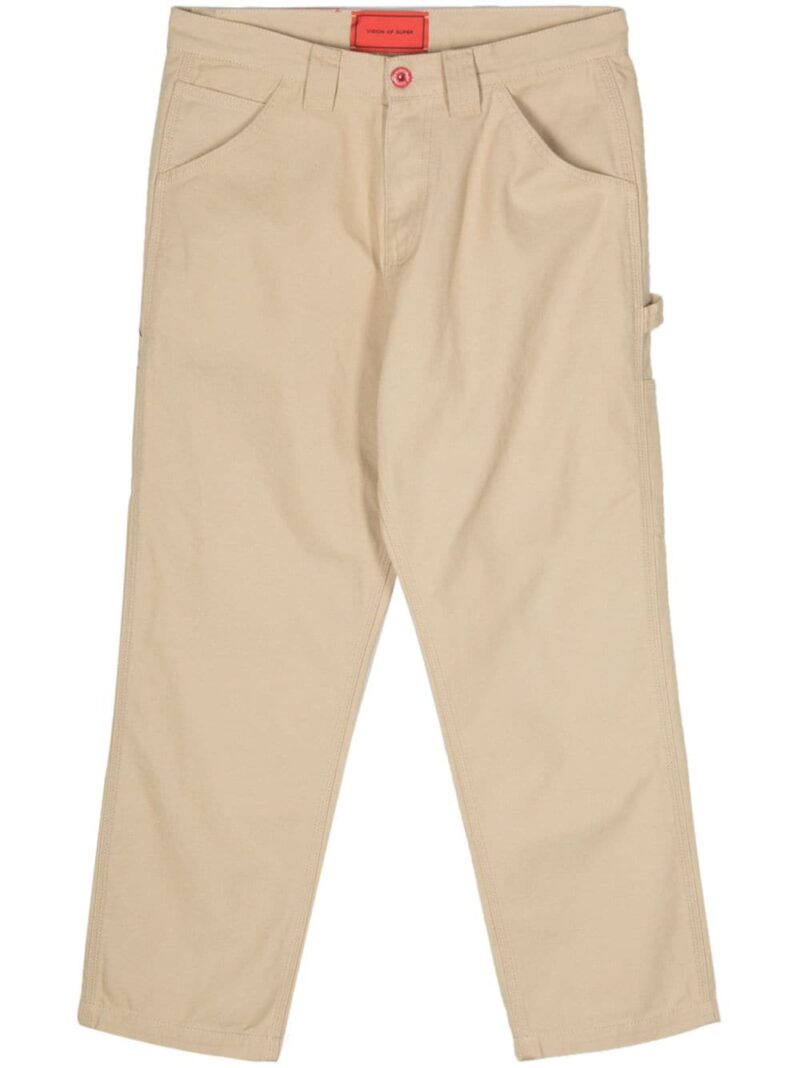 Vision Of Super  logo-embroidery high-waisted jeans
