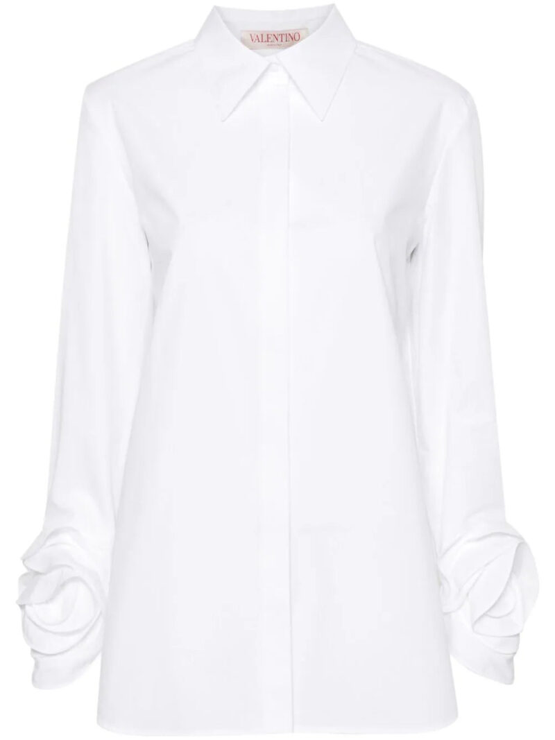 Valentino Garavani  flower-embellished cotton shirt
