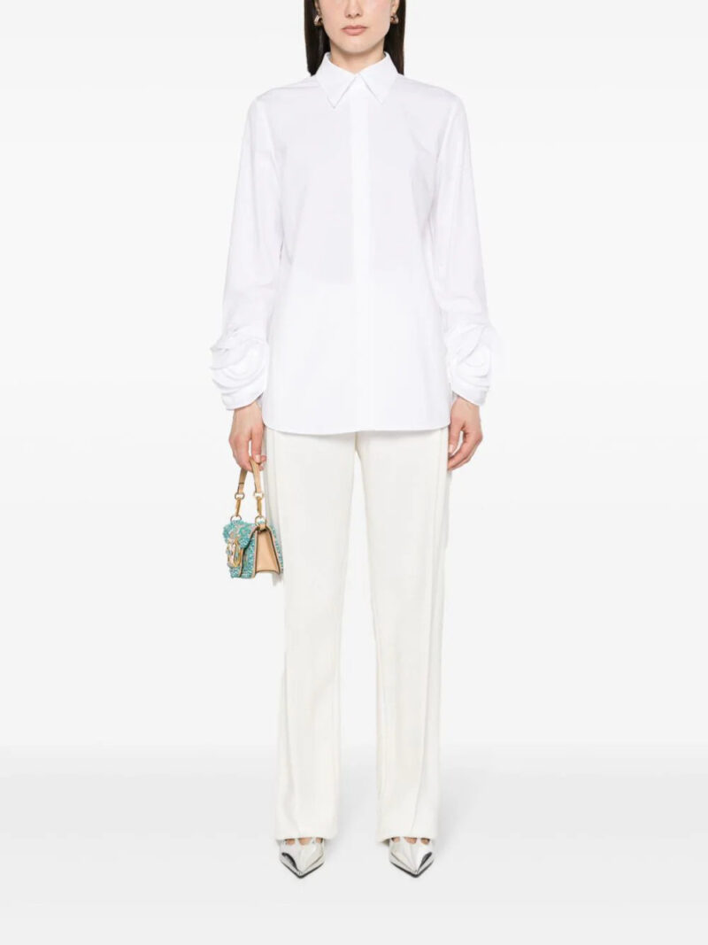Valentino Garavani  flower-embellished cotton shirt