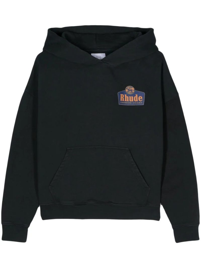RHUDE  logo-print cotton hoodie