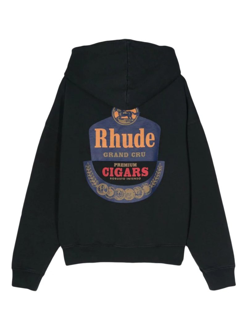 RHUDE logo-print cotton hoodie
