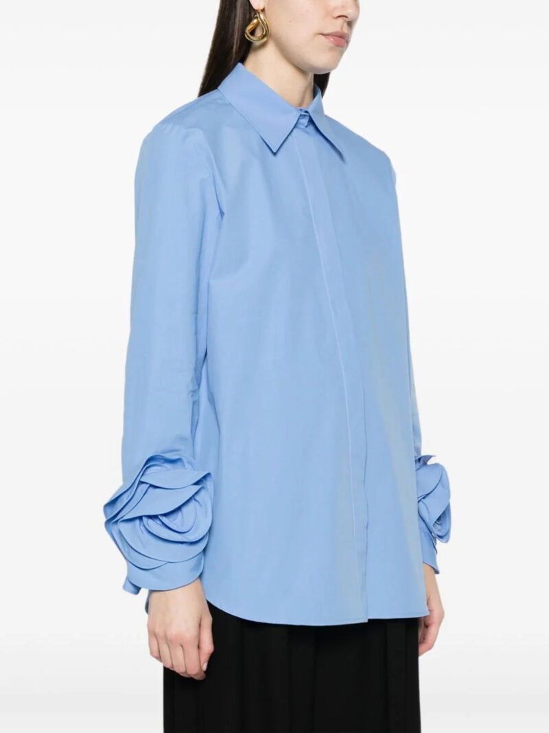 Valentino Garavani  floral-appliqué poplin shirt