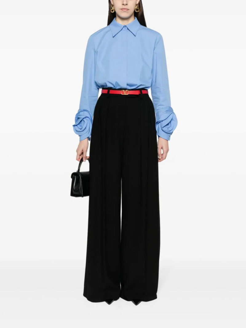 Valentino Garavani  floral-appliqué poplin shirt