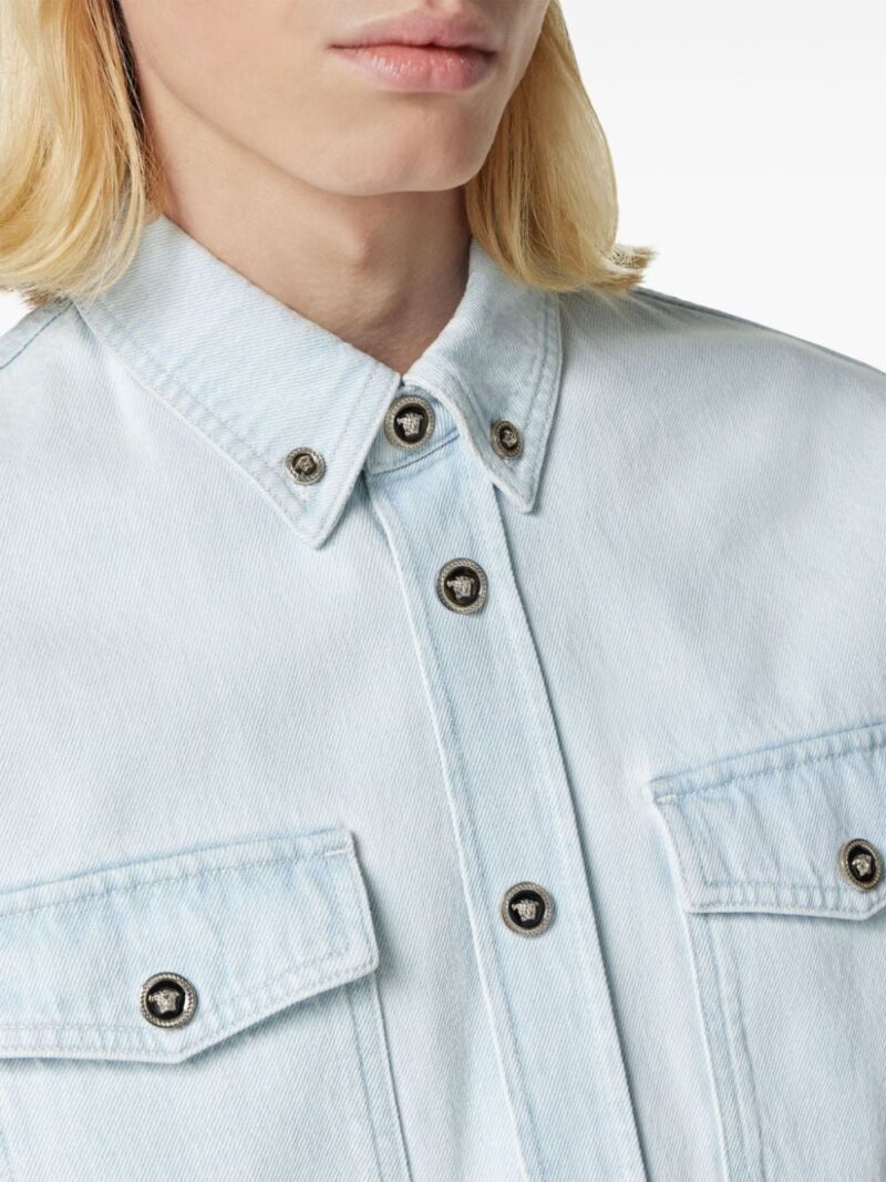 Versace Medusa-buttoned denim shirt