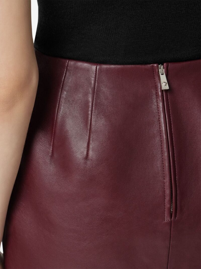 Versace  logo-plaque leather skirt