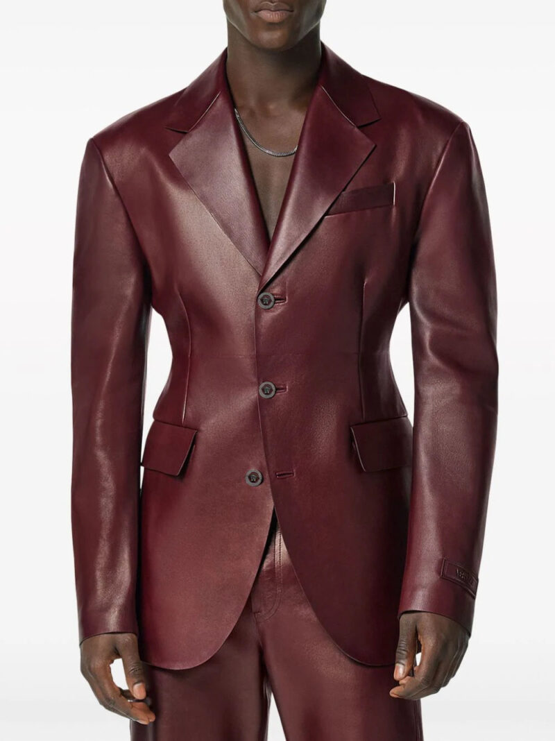 Versace  single-breasted leather blazer