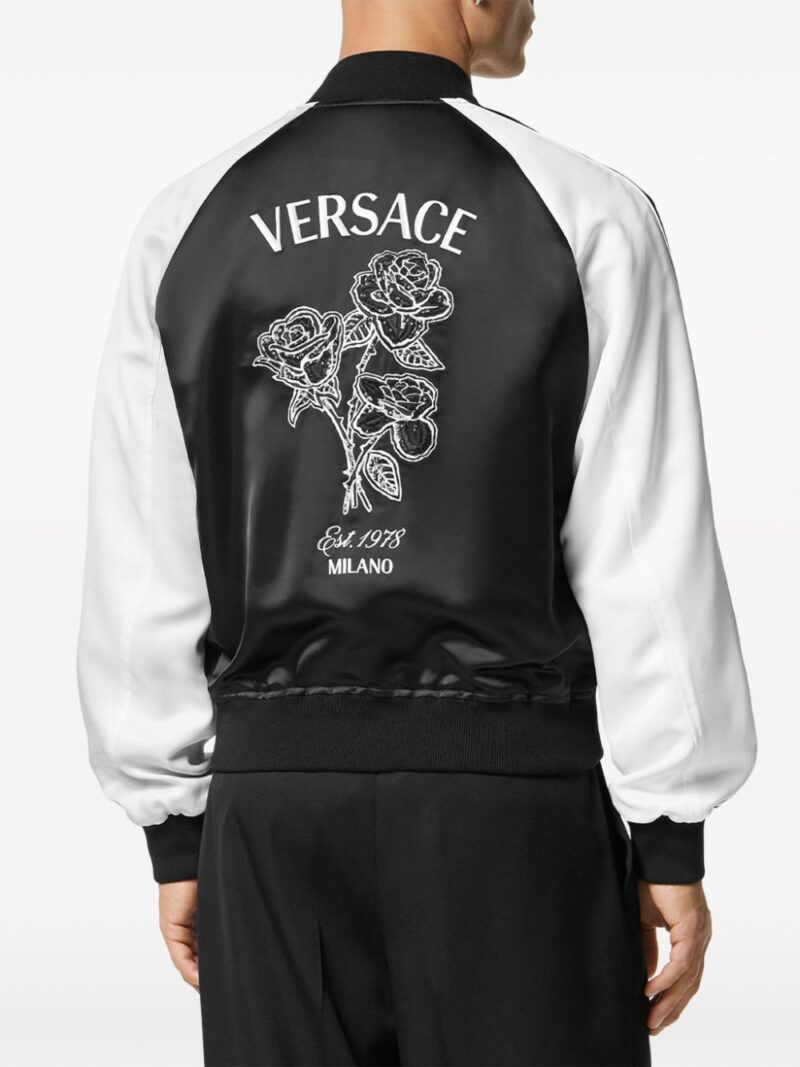 Versace logo-embroidered bomber jacket