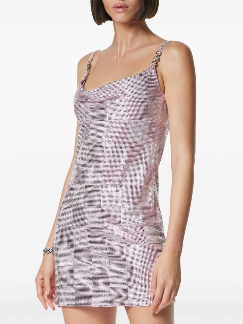 Versace  rhinestone checked minidress