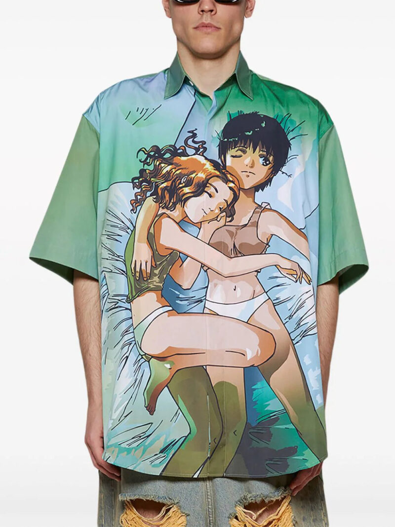 VETEMENTS  Anime-print cotton shirt