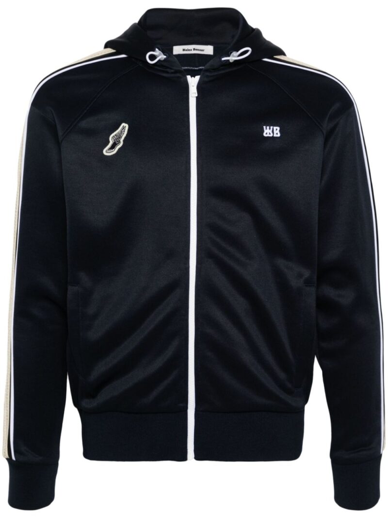 Wales Bonner  logo-embroidered zip-up hoodie