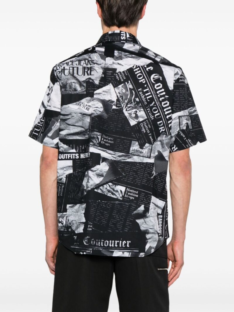 Versace Jeans Couture  Magazine-print cotton shirt