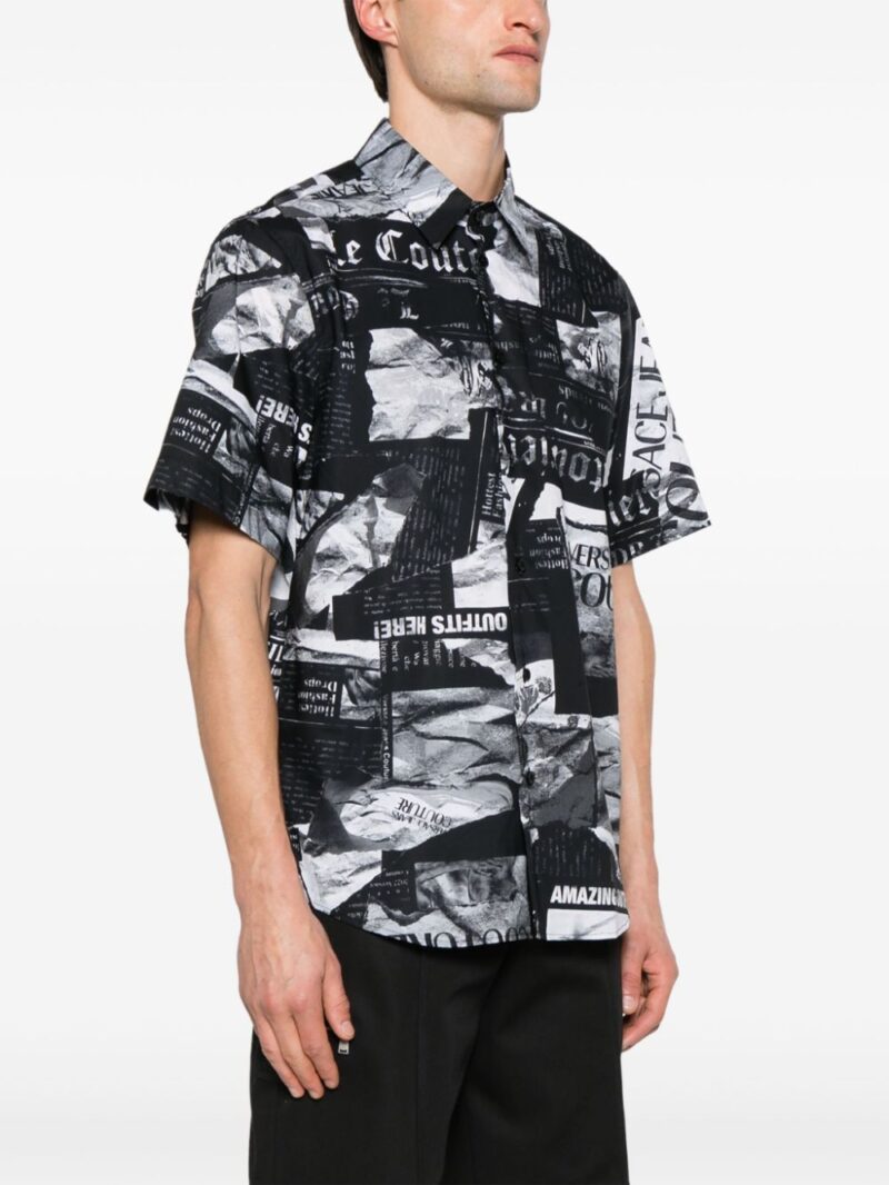 Versace Jeans Couture  Magazine-print cotton shirt