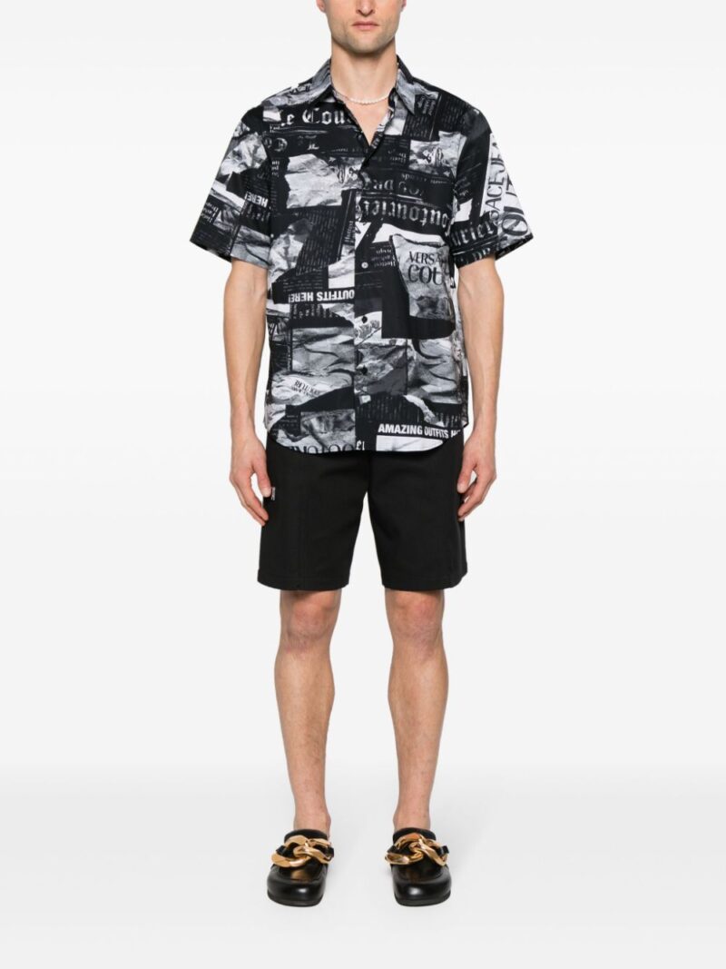 Versace Jeans Couture  Magazine-print cotton shirt