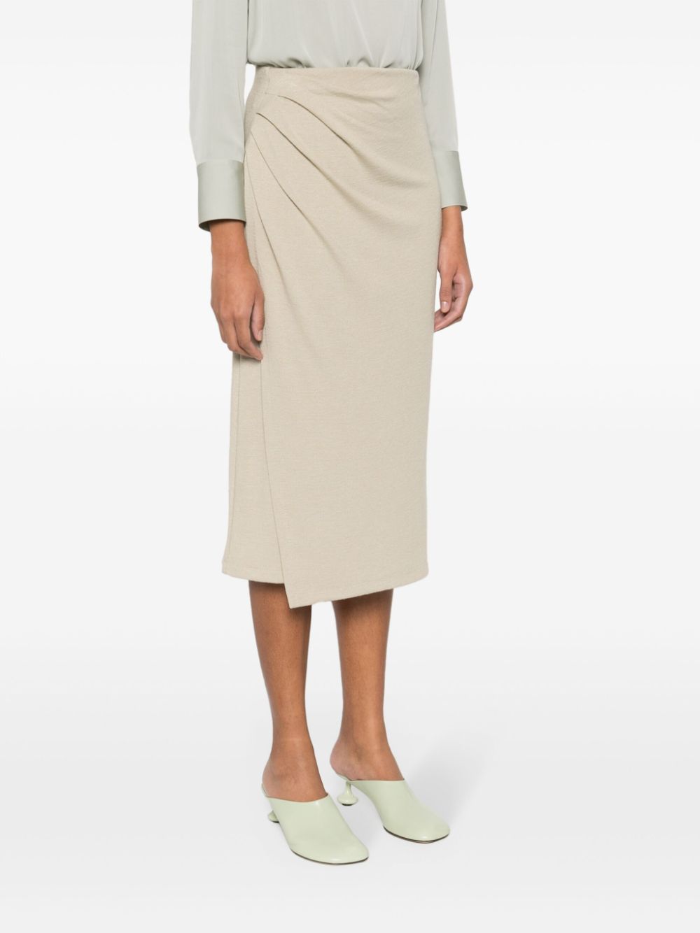 Vince pleat-detail ribbed skirt - Image 4