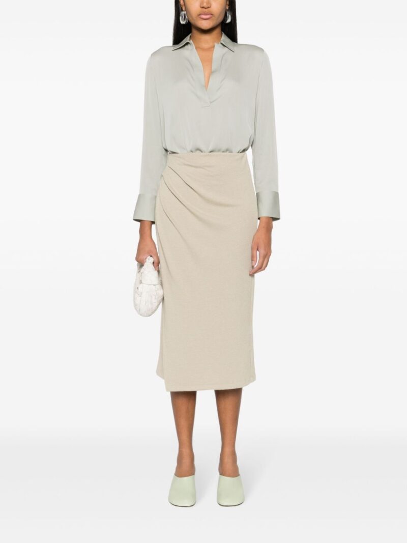 Vince  pleat-detail ribbed skirt