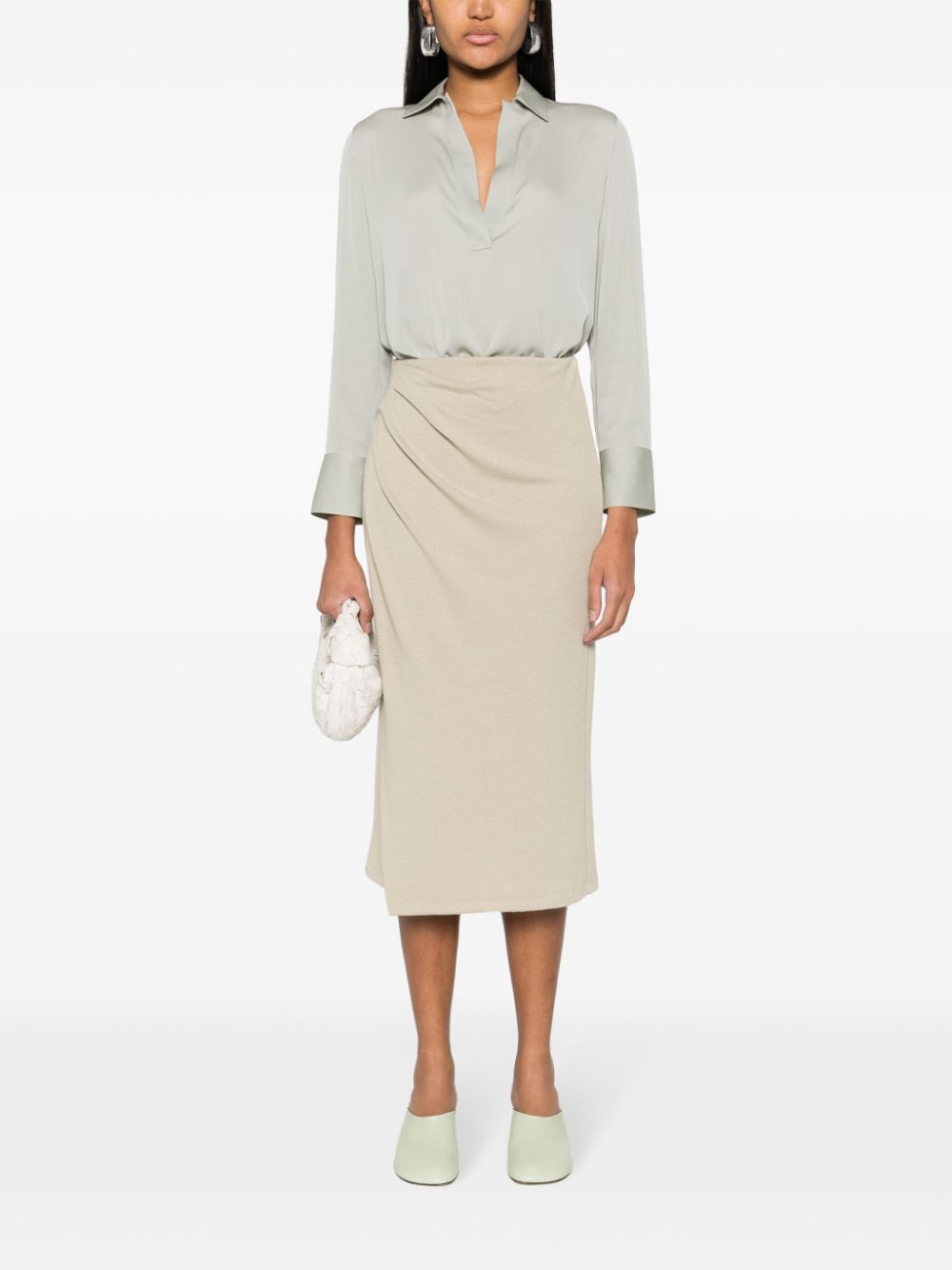 Vince pleat-detail ribbed skirt - Image 2