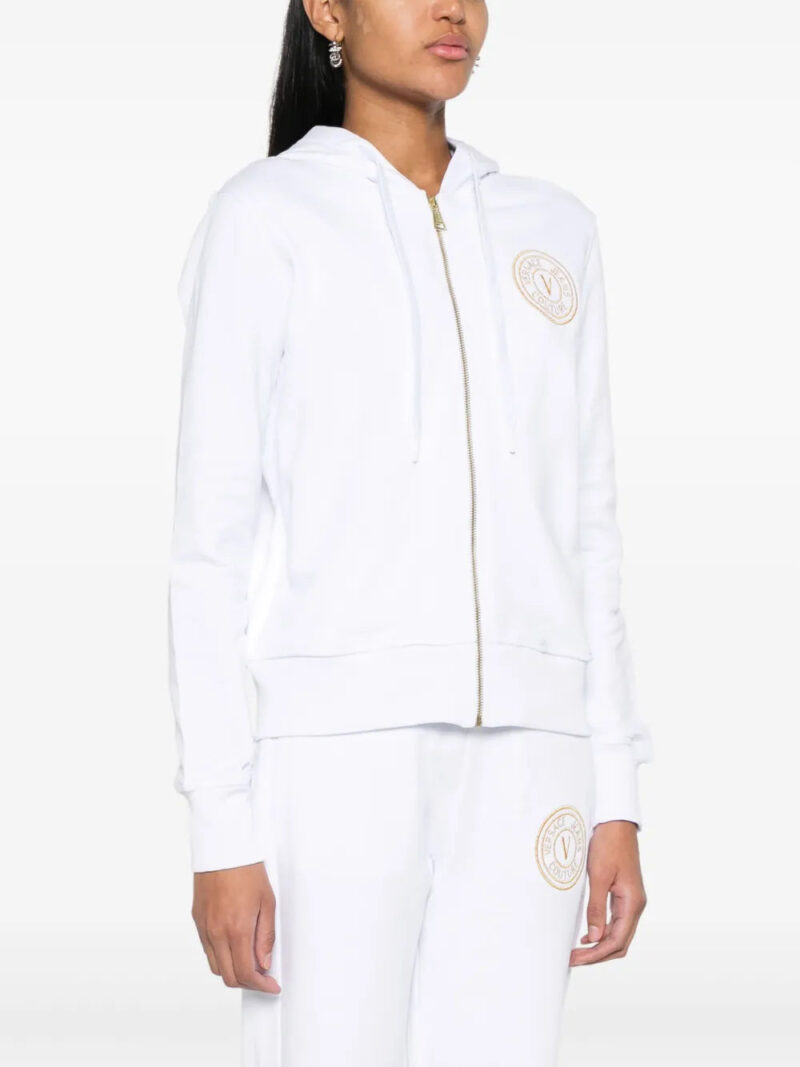 Versace Jeans Couture  logo-embroidered zip-up hoodie