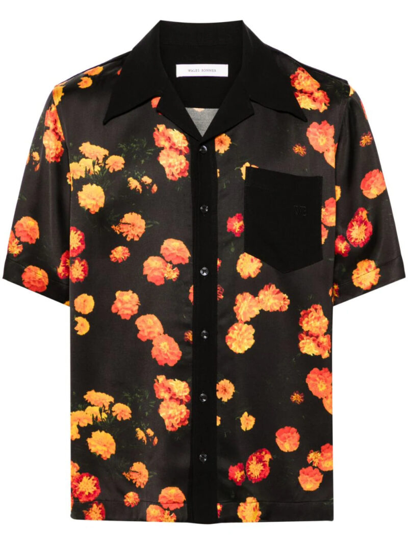 Wales Bonner  Highlife floral-print satin shirt