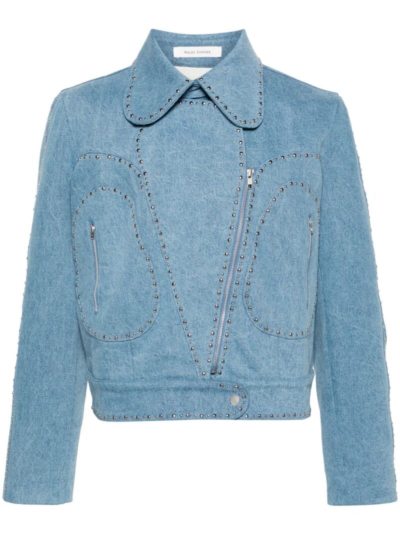 Wales Bonner  Enzyme studded denim jacket