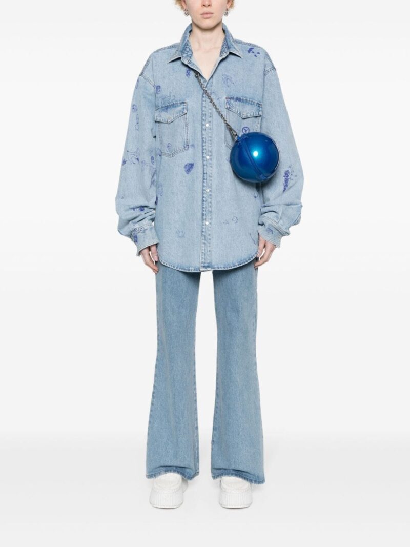 VETEMENTS sketch-style print denim shirt