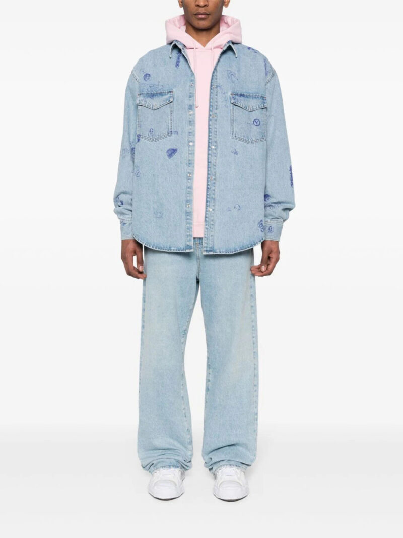 VETEMENTS sketch-style print denim shirt