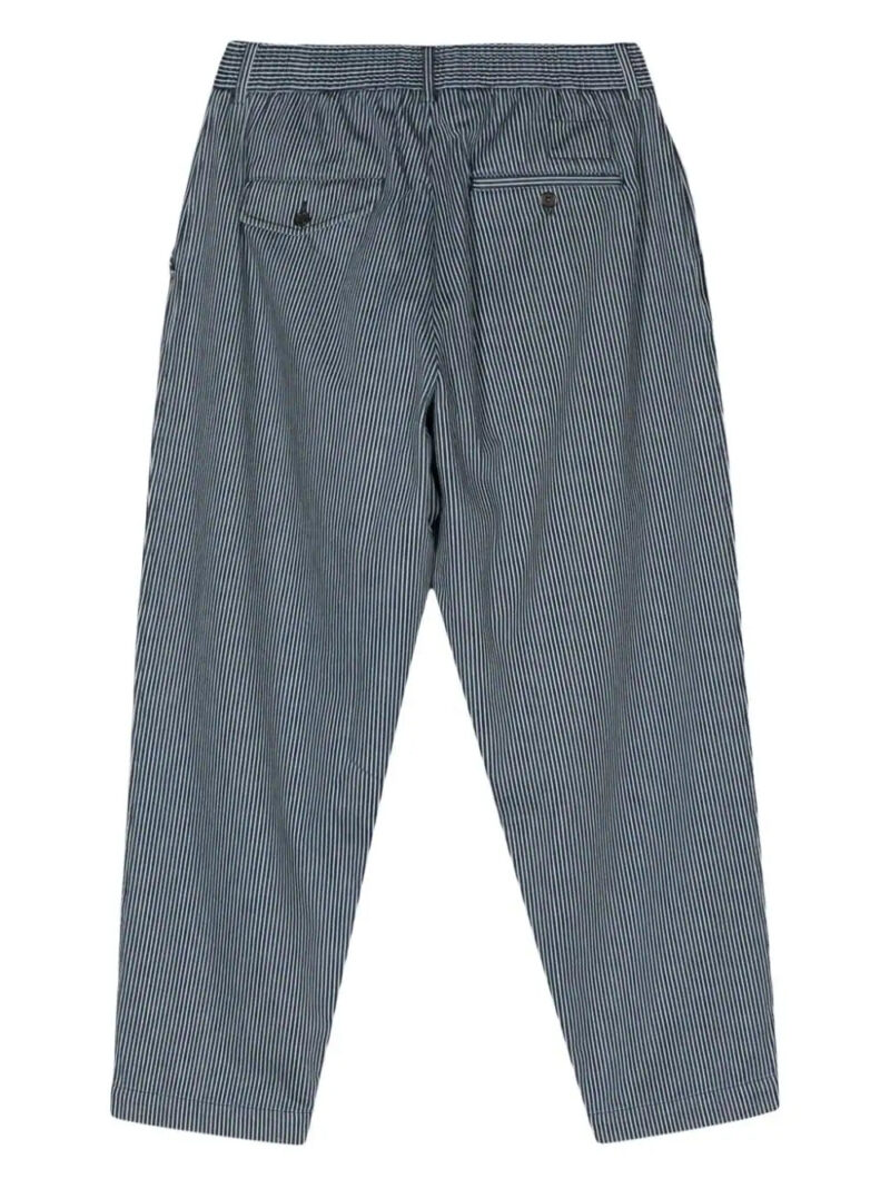 Universal Works striped mid-rise tapered jeans