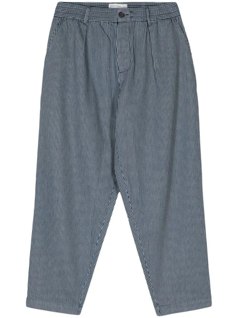 Universal Works striped mid-rise tapered jeans