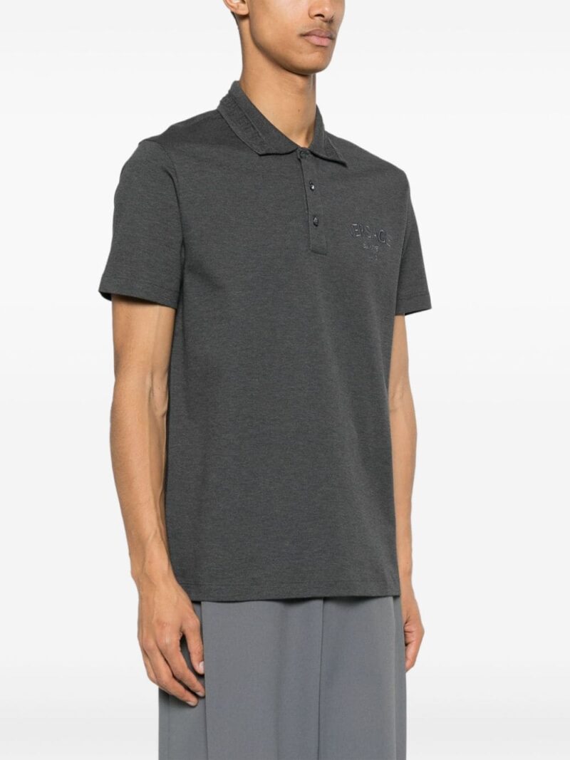 Versace  logo-embroidered cotton polo shirt