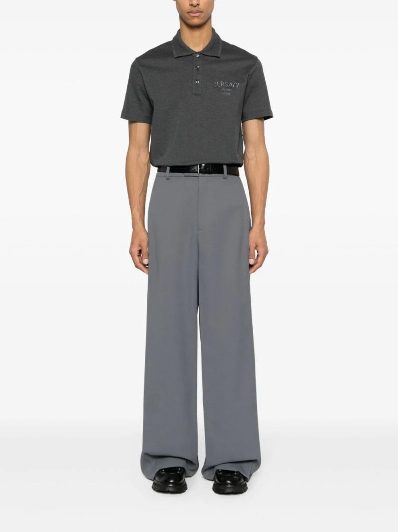 Versace  logo-embroidered cotton polo shirt