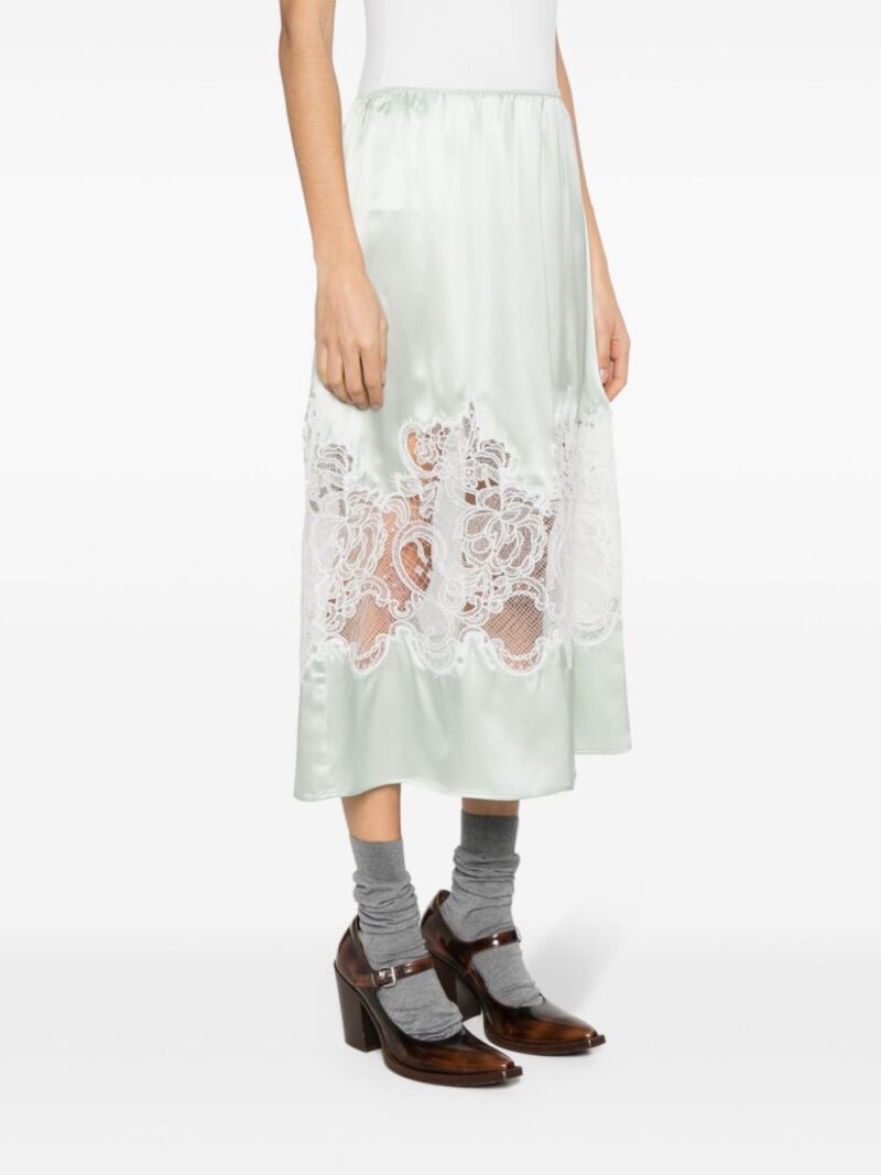 Viktor & Rolf lace-detail silk midi skirt