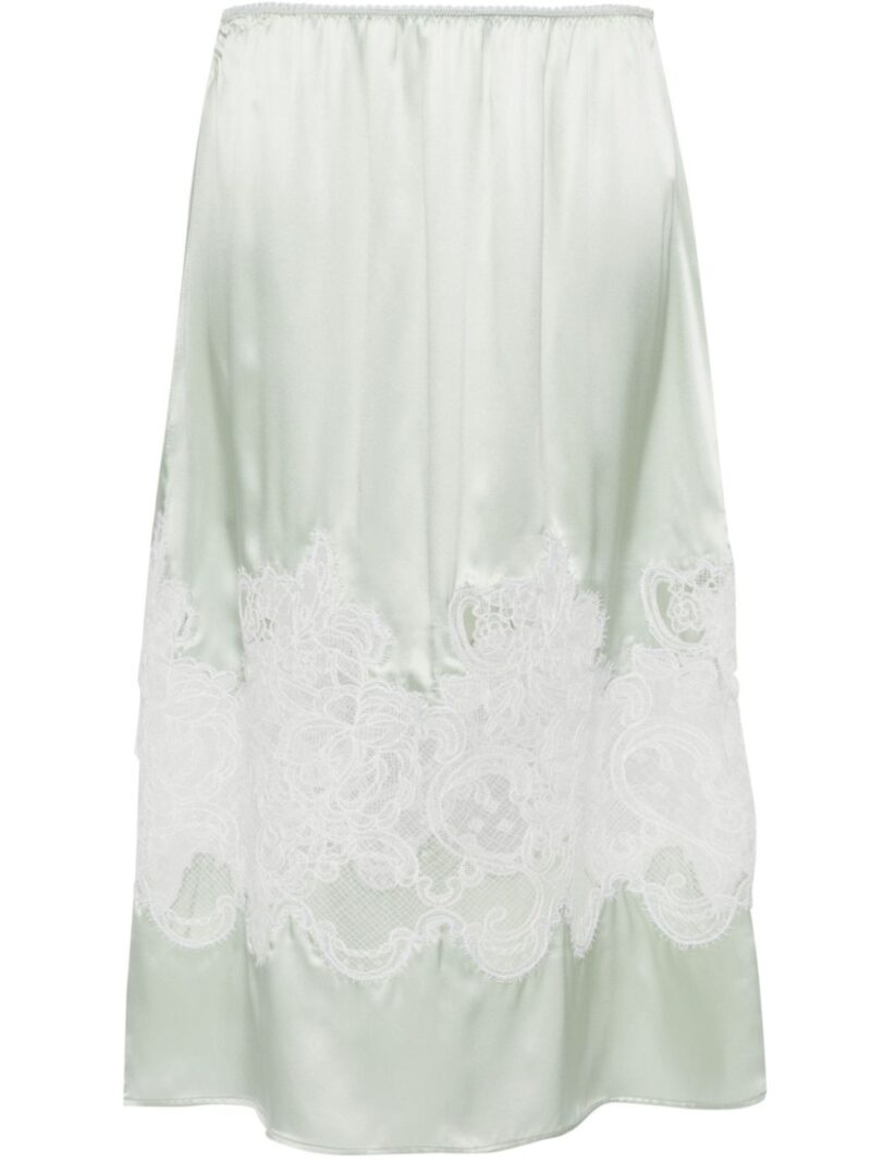 Viktor & Rolf lace-detail silk midi skirt
