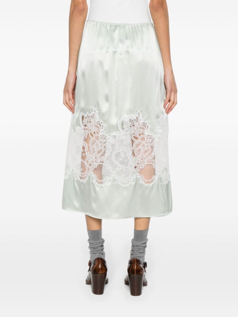 Viktor & Rolf lace-detail silk midi skirt