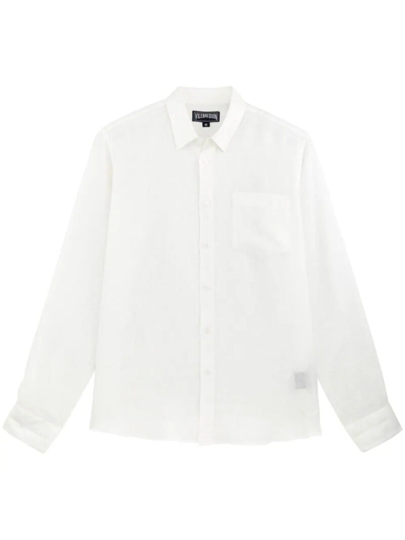 Vilebrequin  logo-embroidered linen shirt
