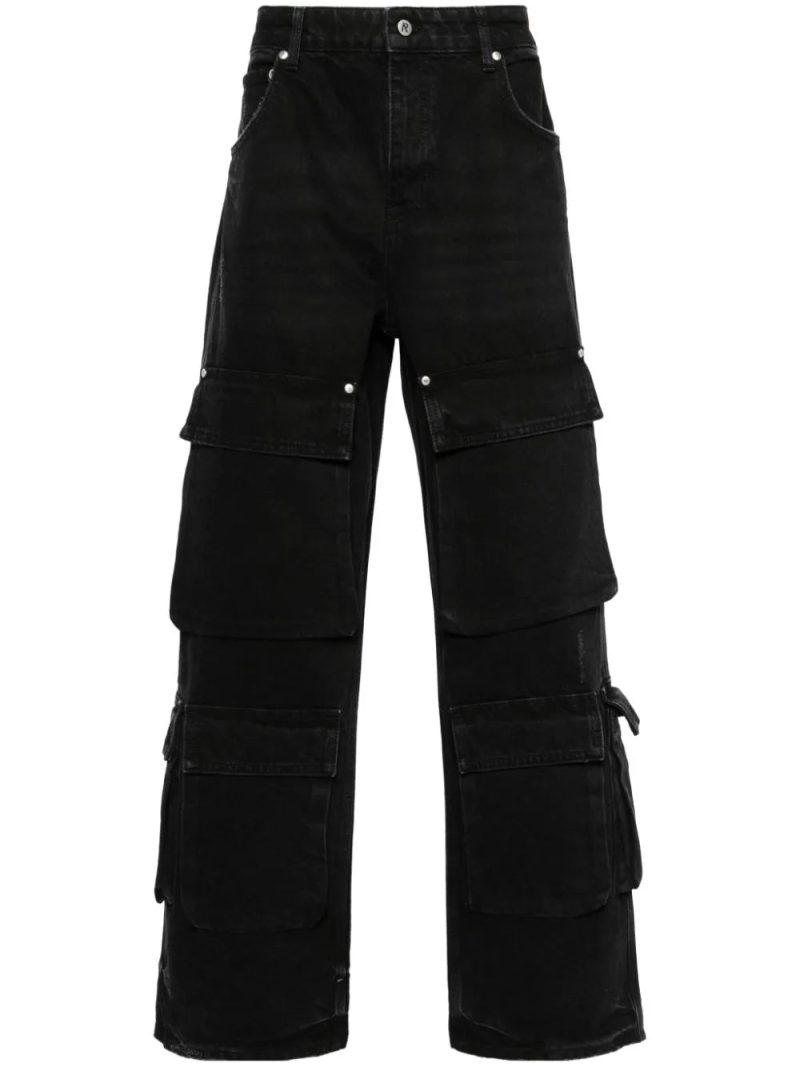 Represent  mid-rise cargo jeans