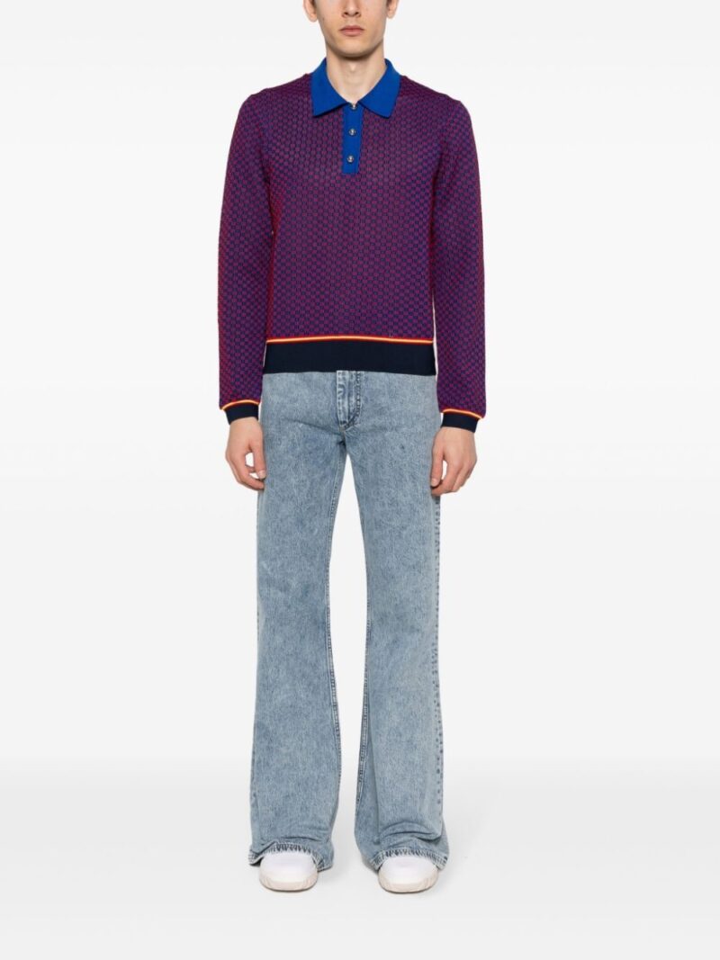 Wales Bonner  geometric-pattern polo shirt