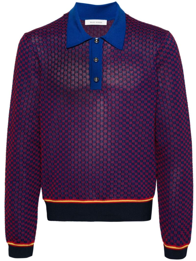 Wales Bonner  geometric-pattern polo shirt