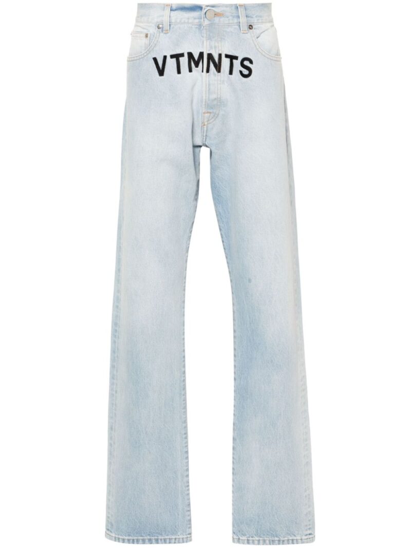 VTMNTS  logo-embroidered cotton jeans