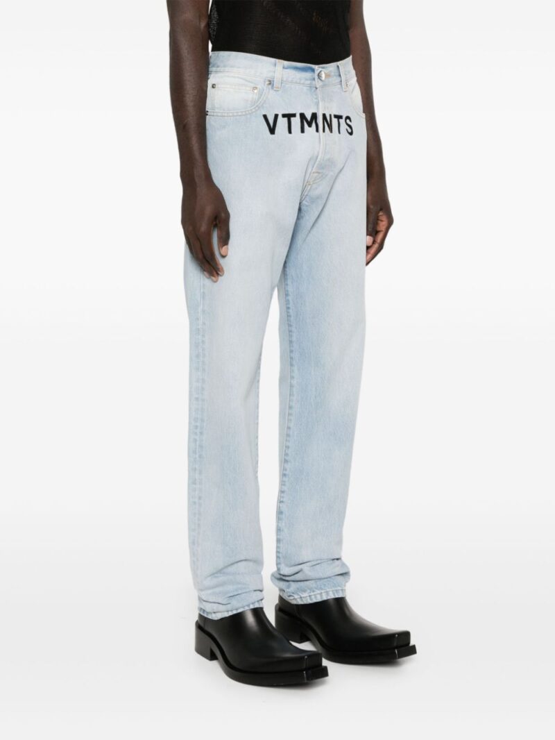 VTMNTS  logo-embroidered cotton jeans