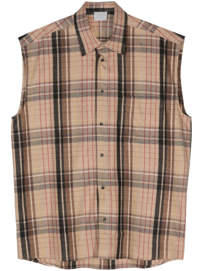 VTMNTS  tarta-check flannel sleeveless shirt