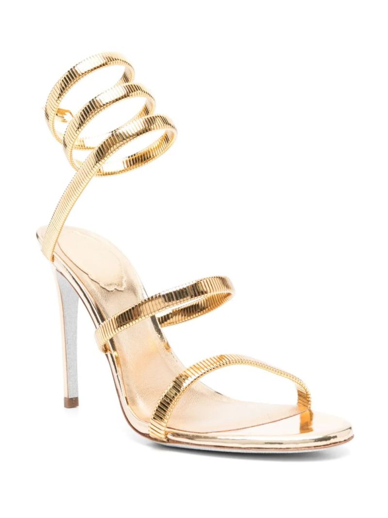 René Caovilla Juniper 80mm metallic-leather sandals