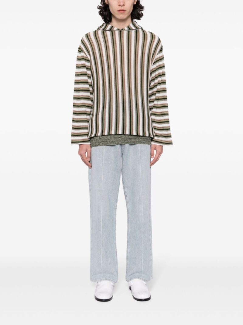 VITELLI striped linen-blend hoodie