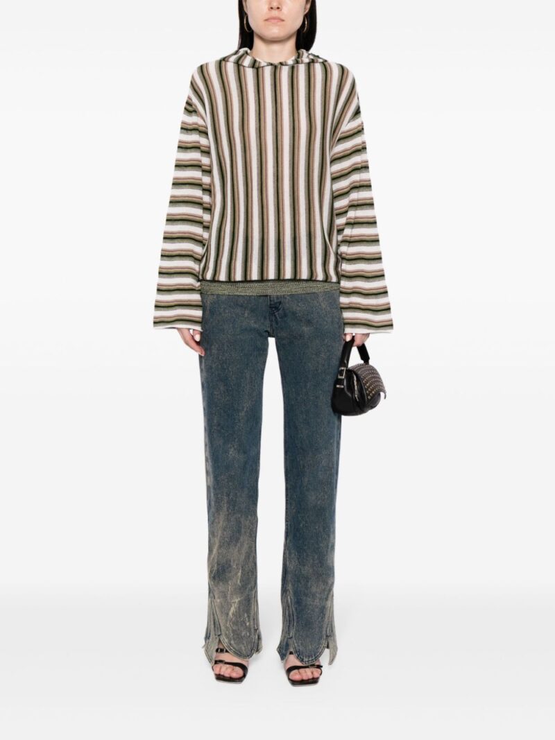 VITELLI striped linen-blend hoodie