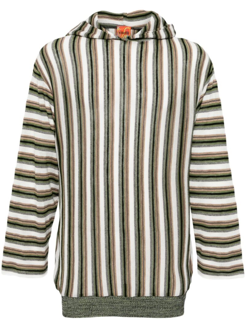 VITELLI  striped linen-blend hoodie